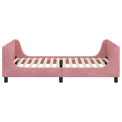 Struttura letto bambini con testata Rosa 80 x 200 cm Velluto | homemem39