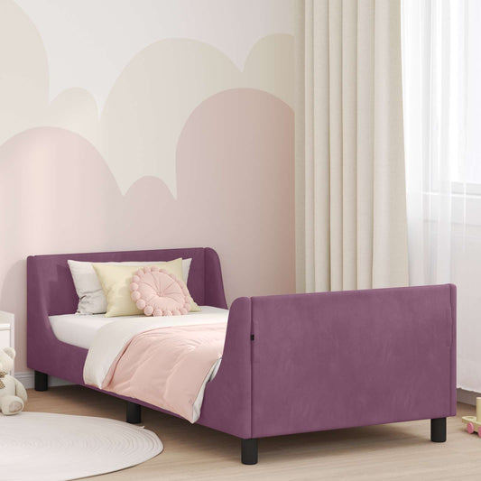 Struttura letto bambini con testata Viola 80 x 200 cm Velluto | homemem39