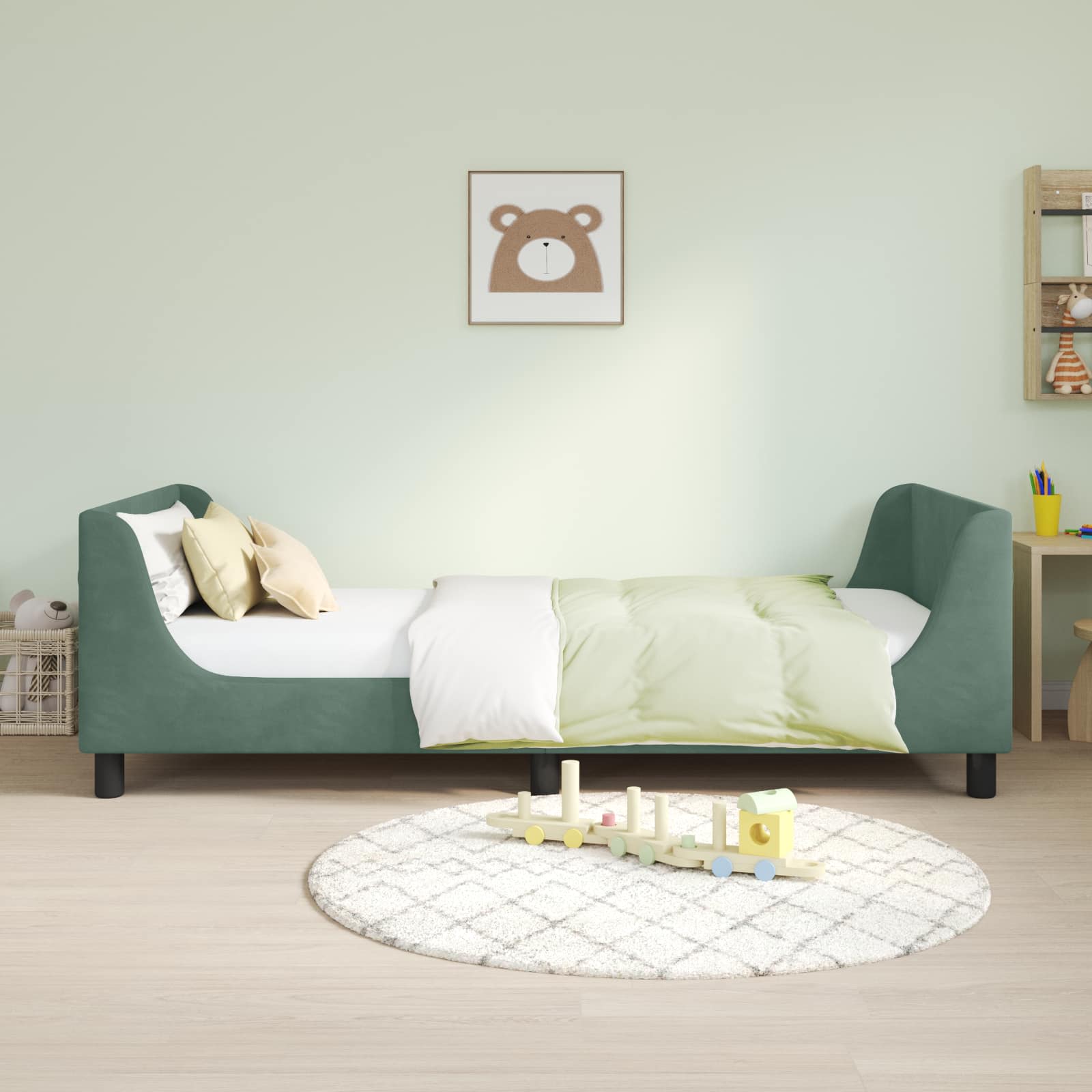 Struttura letto bambini con testata Verde Mare 80 x 200 cm | homemem39