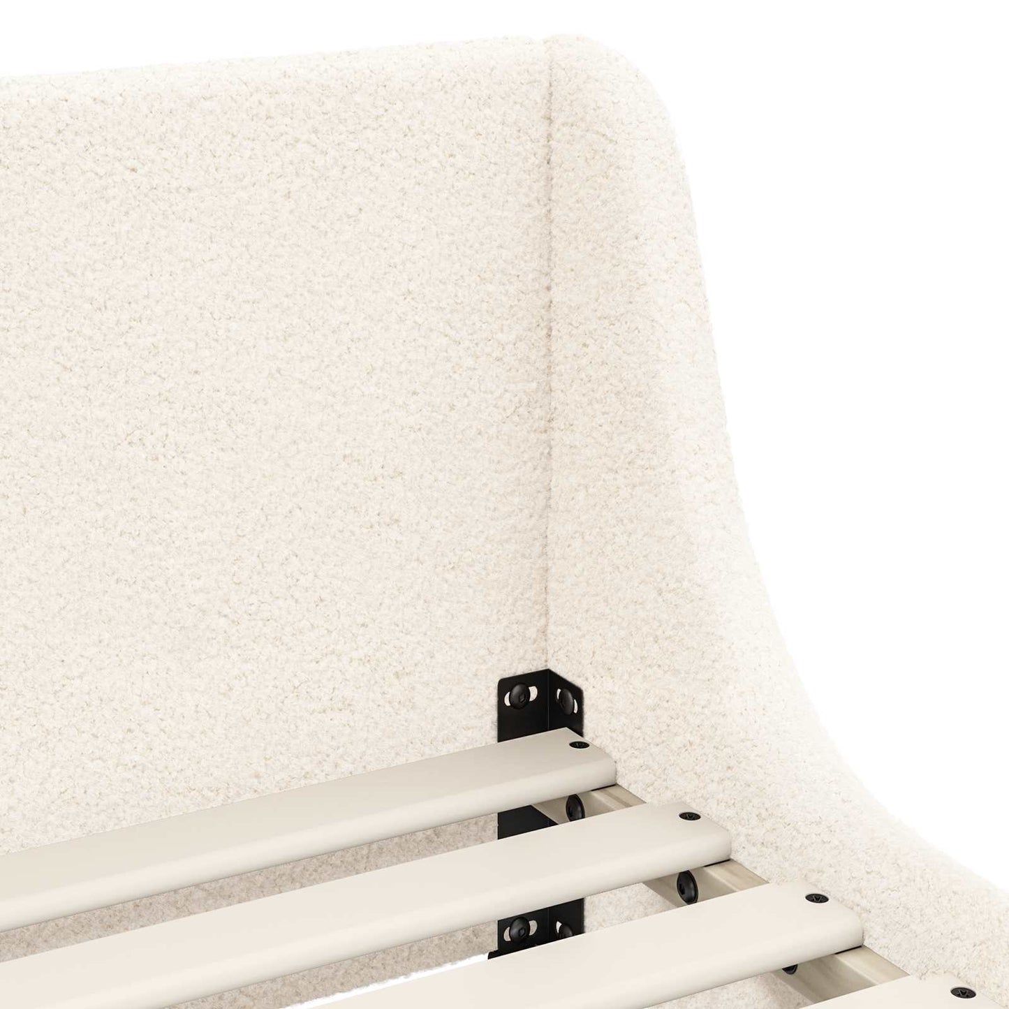 Struttura letto bambini con testata Crema 90 x 190 cm Bouclé | homemem39
