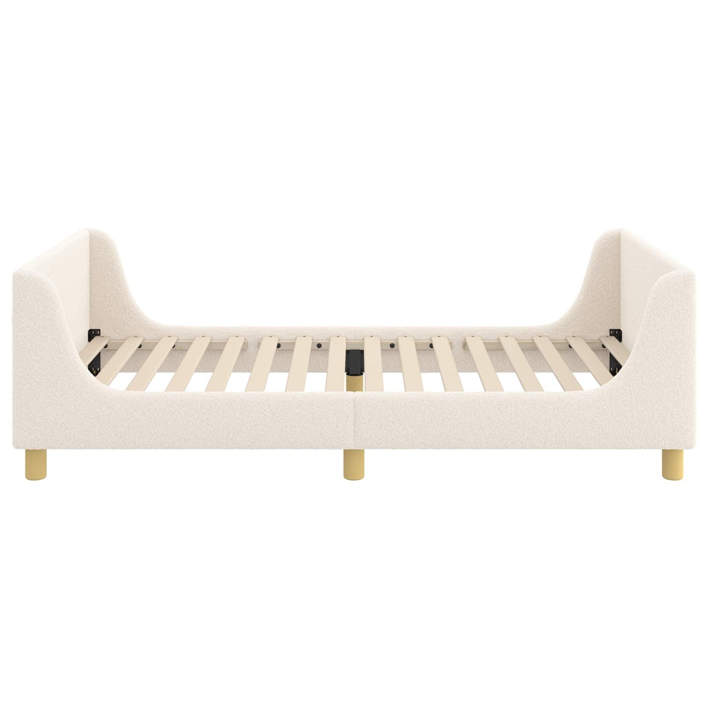 Struttura letto bambini con testata Crema 90 x 190 cm Bouclé | homemem39