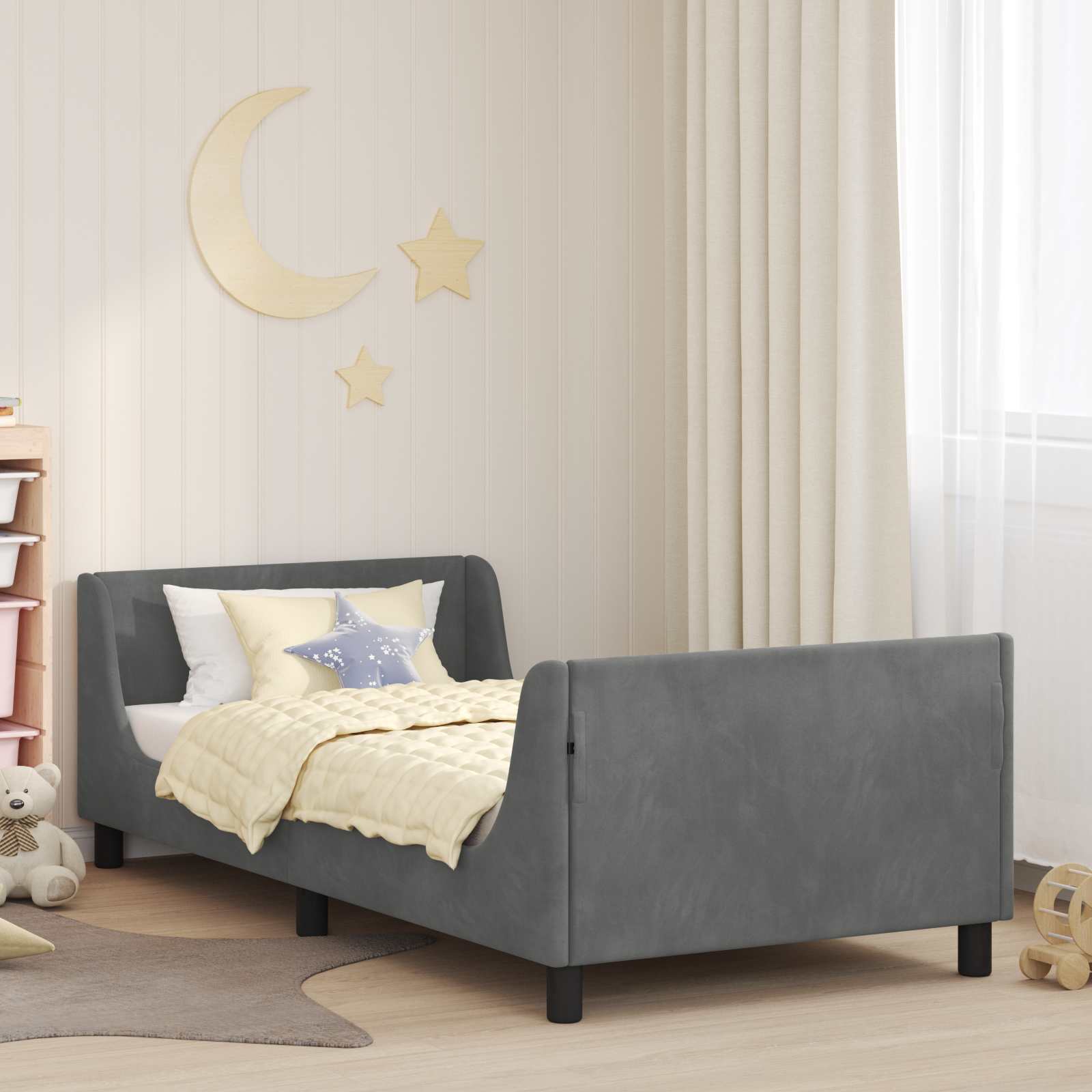 Struttura letto bambini con testata Grigio Scuro 90 x 190 cm | homemem39