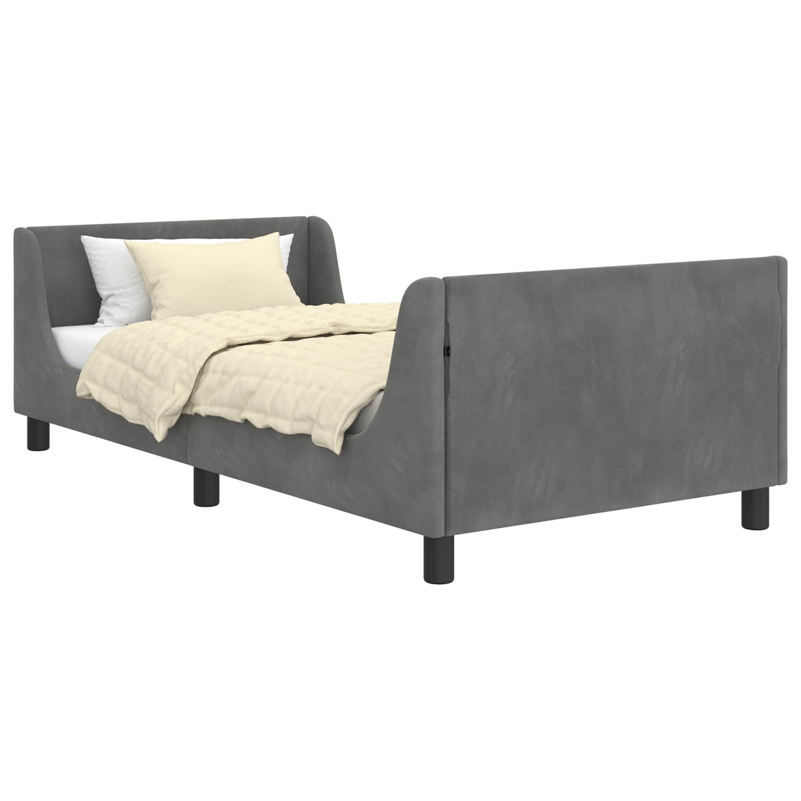 Struttura letto bambini con testata Grigio Scuro 90 x 190 cm | homemem39
