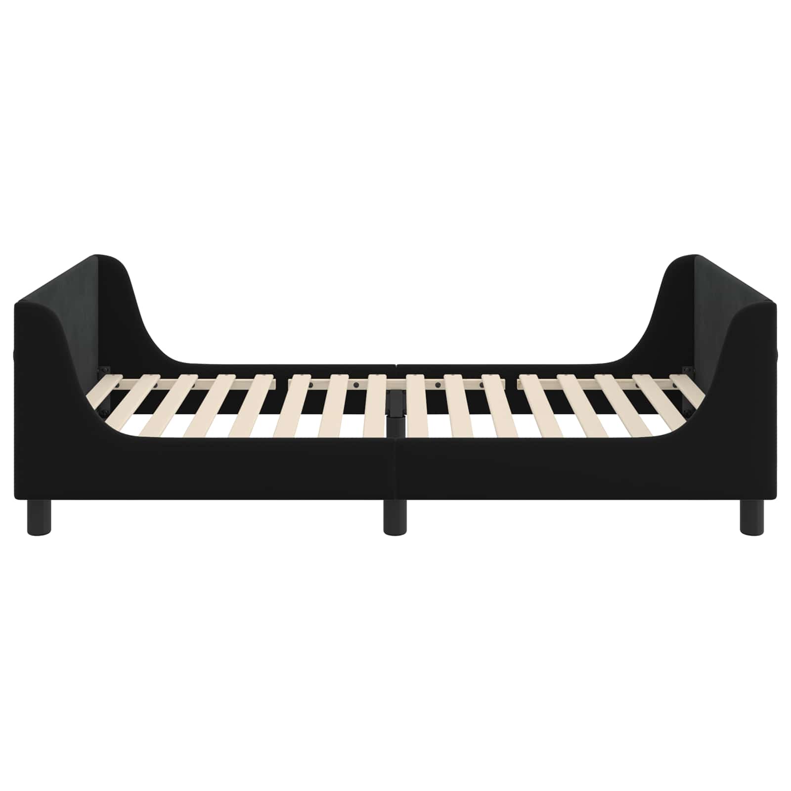 Struttura letto bambini con testata Nero 90 x 190 cm Velluto | homemem39