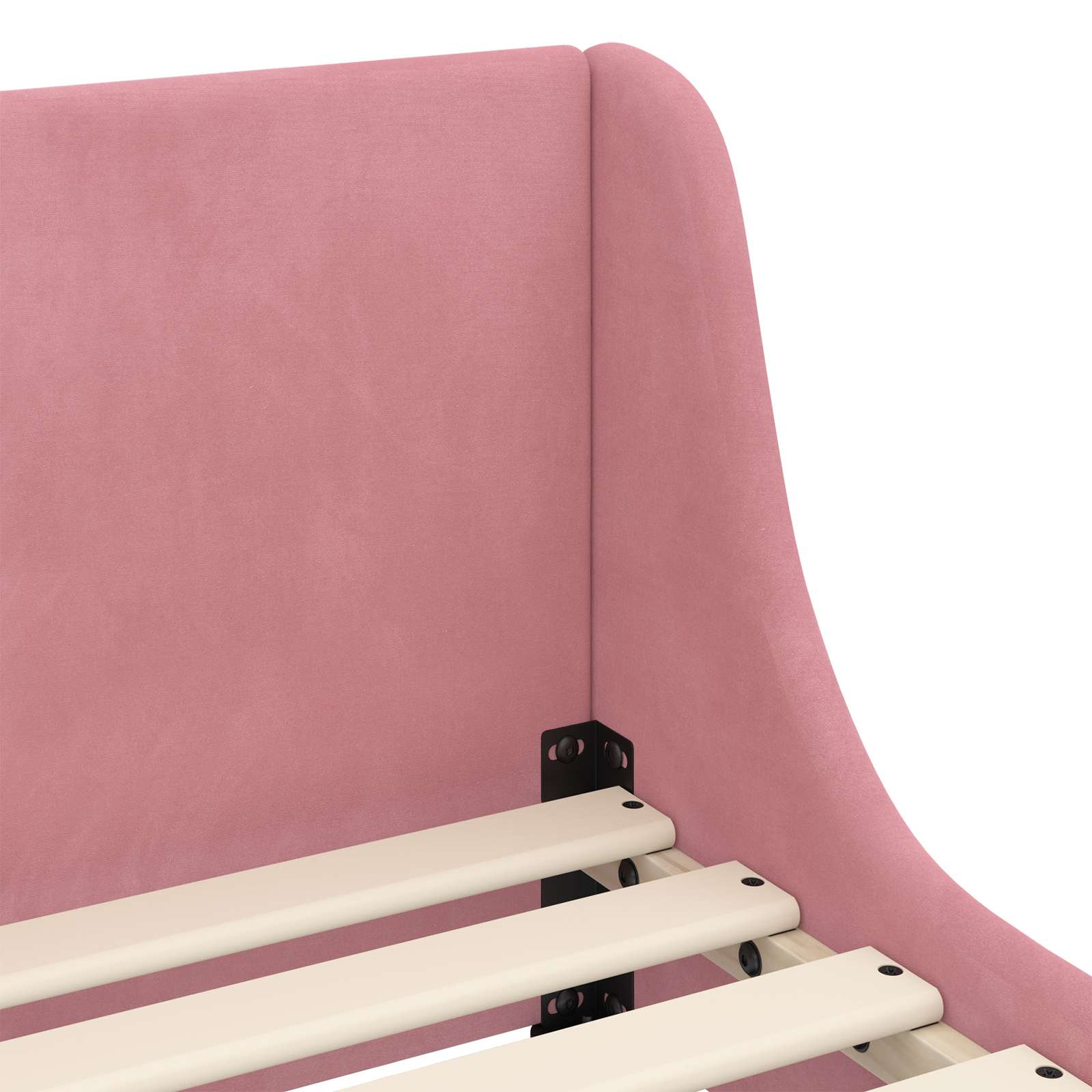 Struttura letto bambini con testata Rosa 90 x 190 cm Velluto | homemem39