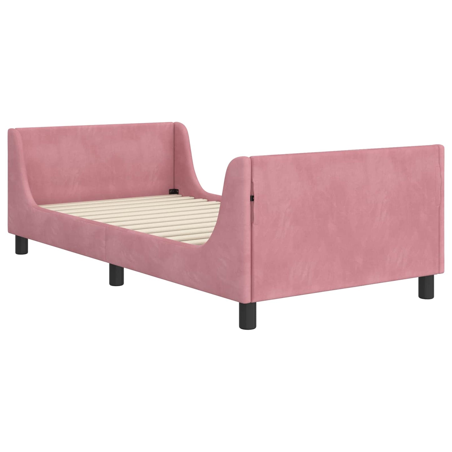 Struttura letto bambini con testata Rosa 90 x 190 cm Velluto | homemem39