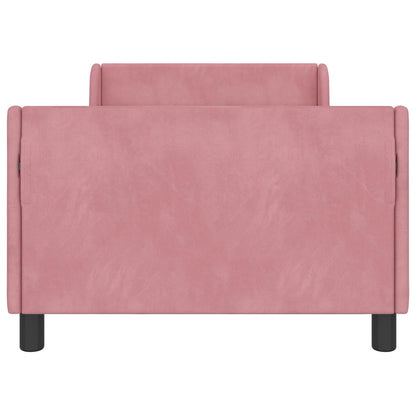 Struttura letto bambini con testata Rosa 90 x 190 cm Velluto | homemem39