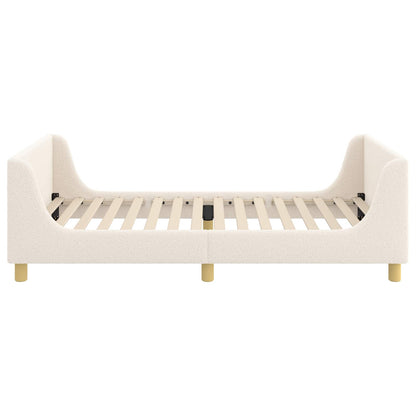 Struttura letto bambini con testata Crema 90 x 200 cm Bouclé | homemem39