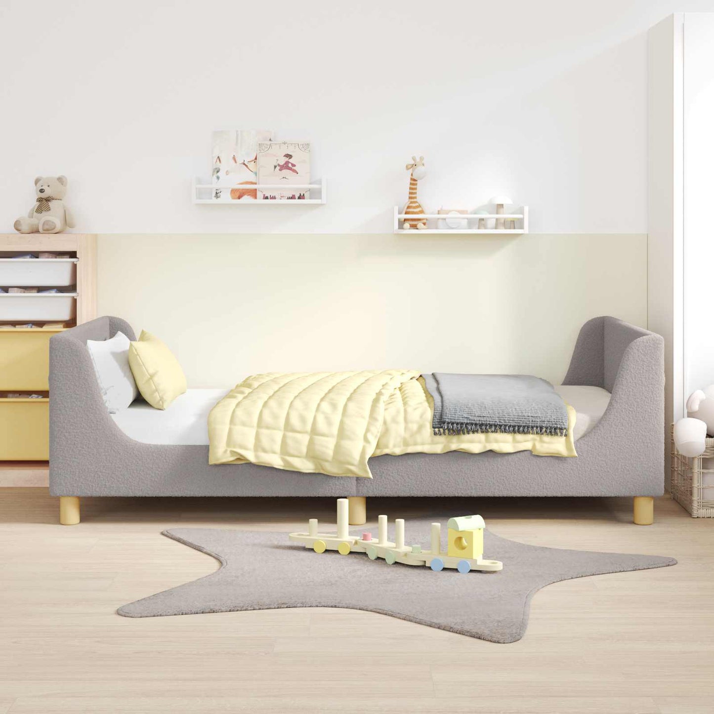 Struttura letto bambini con testata Grigio Chiaro 90x200 cm | homemem39