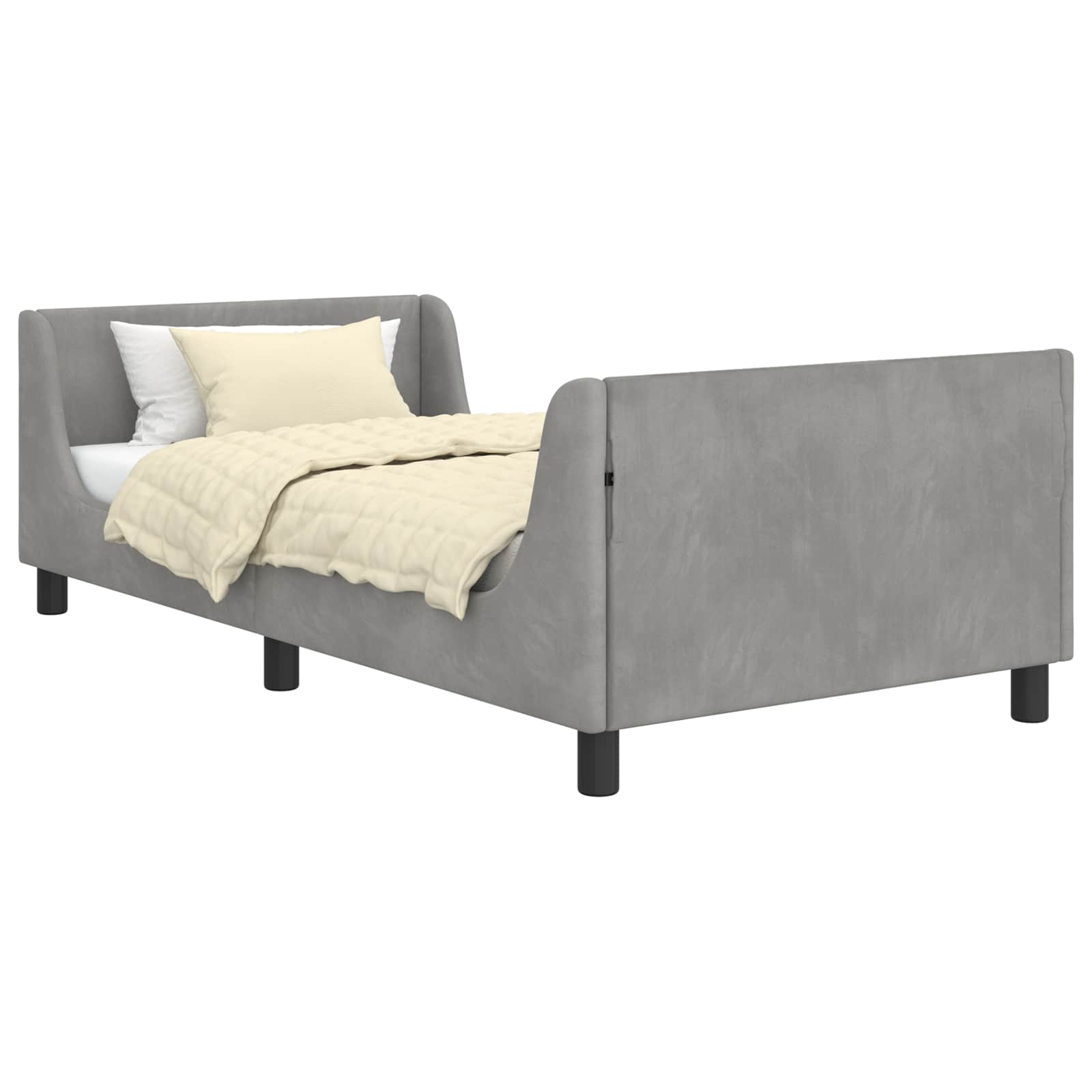 Struttura letto bambini con testata Grigio Chiaro 90 x 200 cm | homemem39