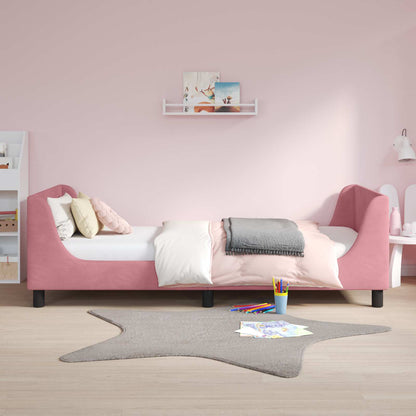 Struttura letto bambini con testata Rosa 90 x 200 cm Velluto | homemem39
