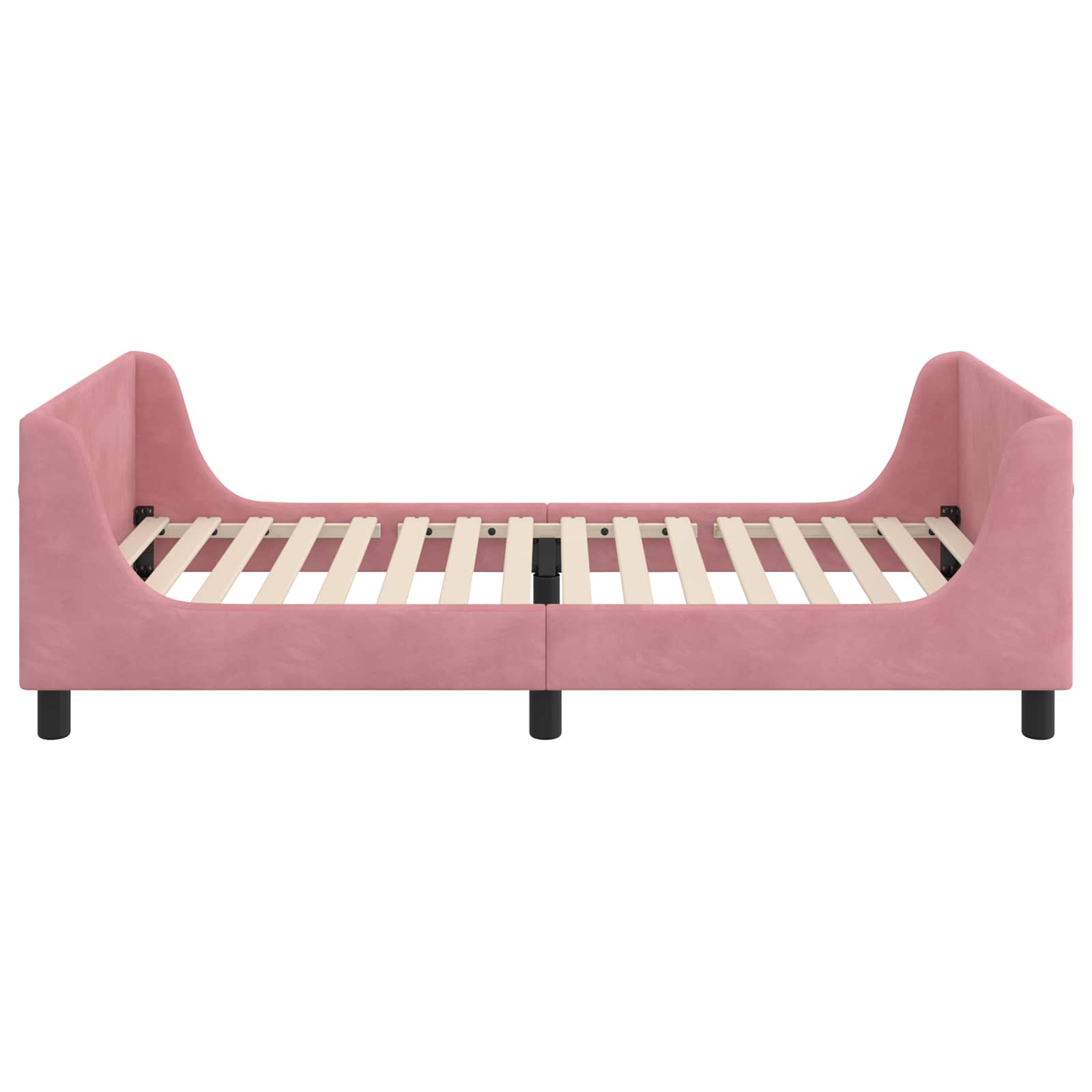 Struttura letto bambini con testata Rosa 90 x 200 cm Velluto | homemem39