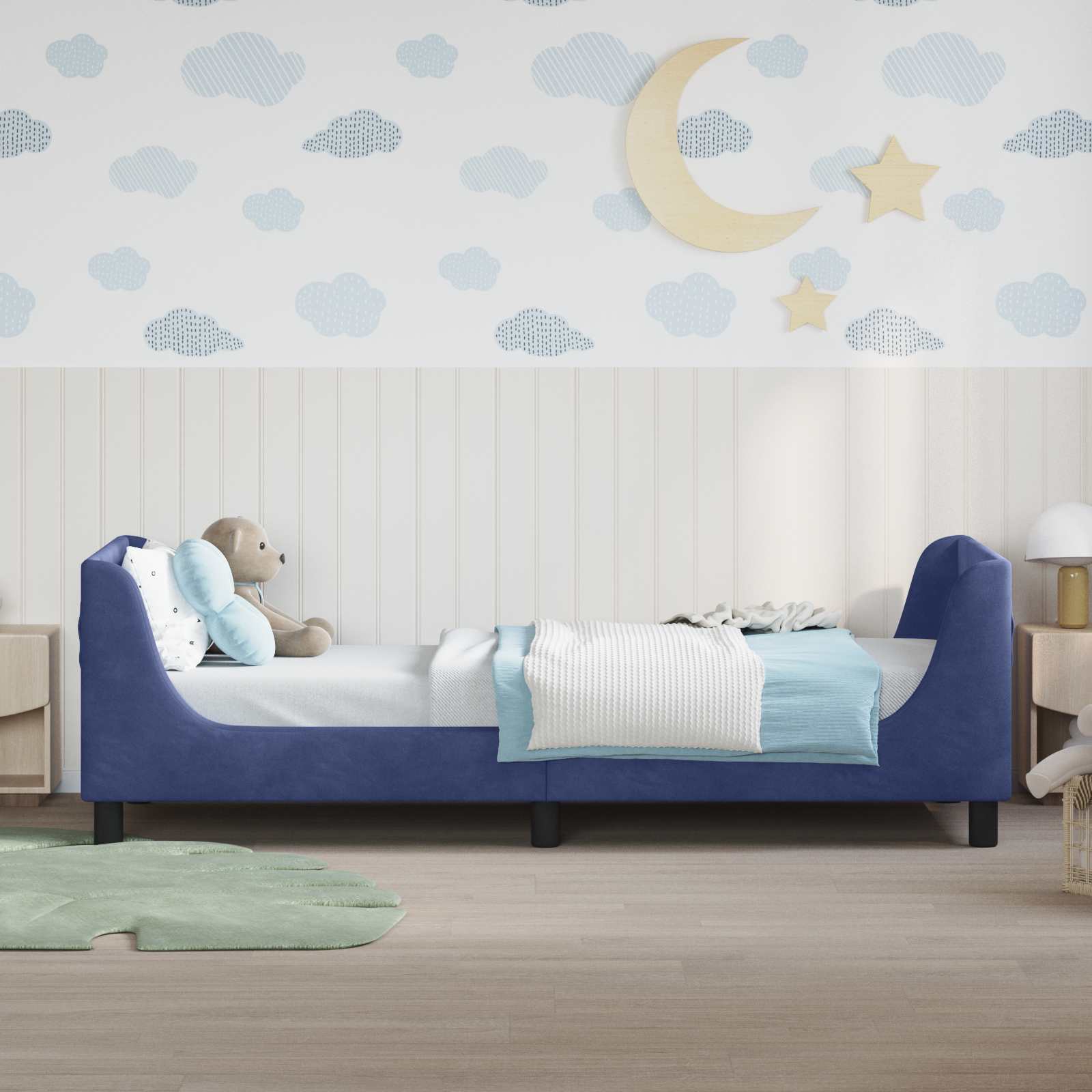 Struttura letto bambini con testata Blu Polizia 90 x 200 cm | homemem39