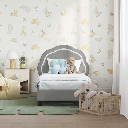 Struttura letto per bambini con testata Grigio Chiaro Velluto | homemem39