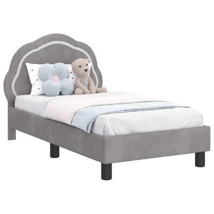 Struttura letto per bambini con testata Grigio Chiaro Velluto | homemem39