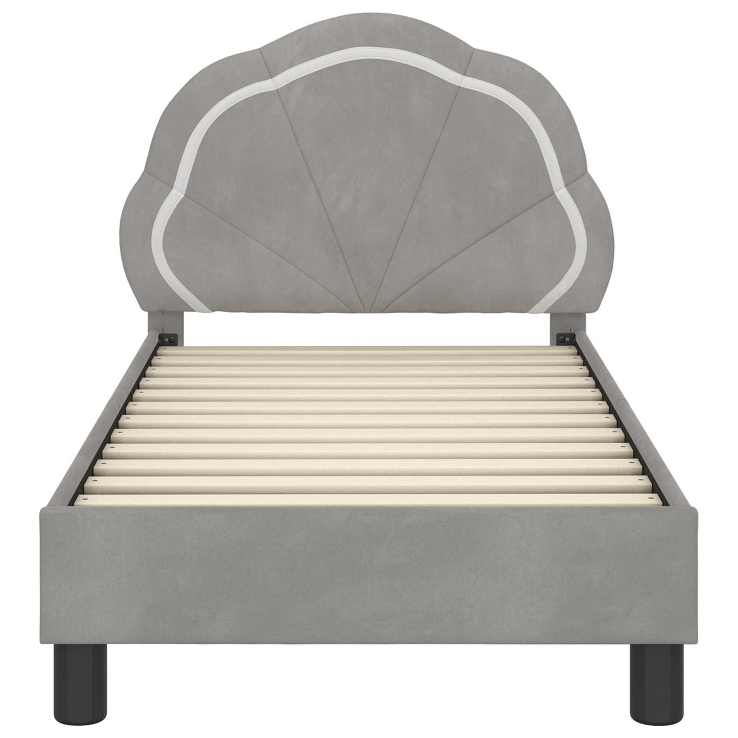 Struttura letto per bambini con testata Grigio Chiaro Velluto | homemem39