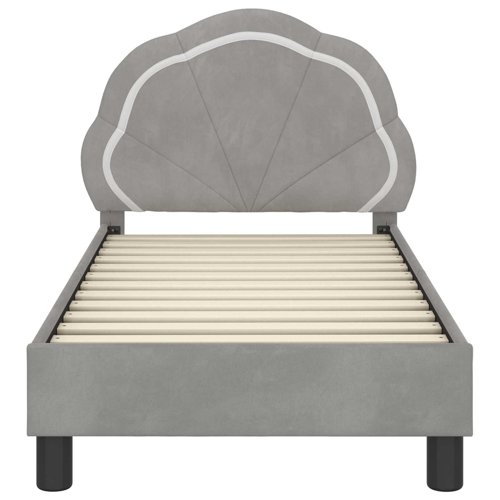 Struttura letto per bambini con testata Grigio Chiaro Velluto | homemem39