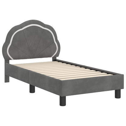 Struttura letto per bambini con testata Grigio Scuro Velluto | homemem39