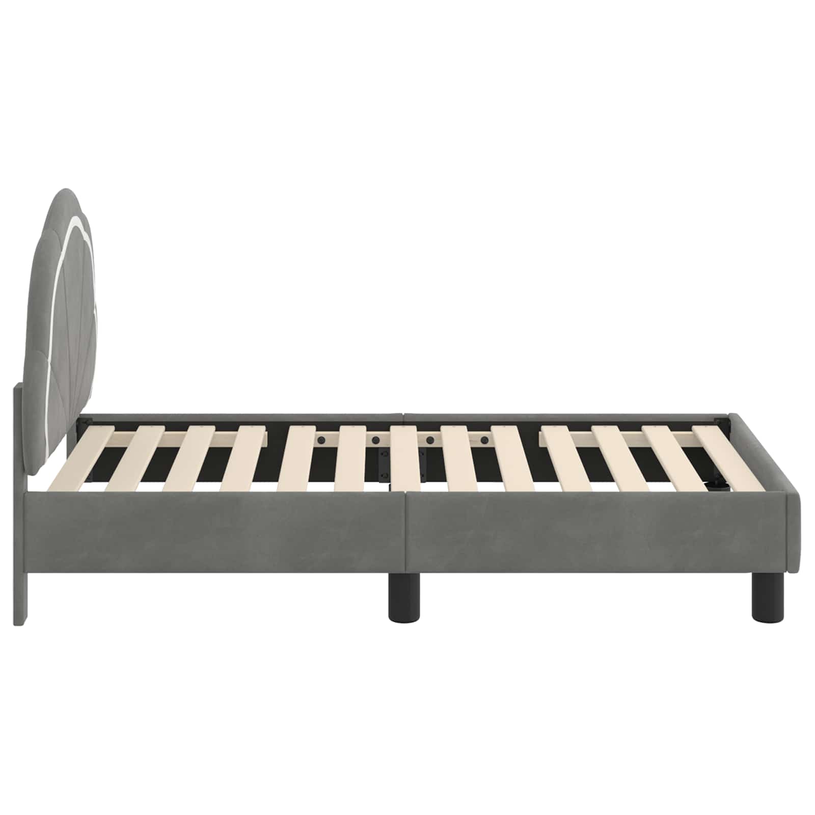 Struttura letto per bambini con testata Grigio Scuro Velluto | homemem39