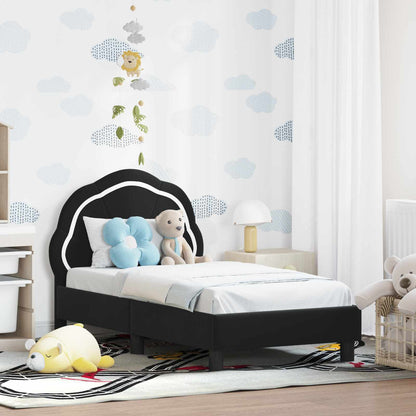 Struttura letto per bambini con testata Nero 70 x 140 cm | homemem39
