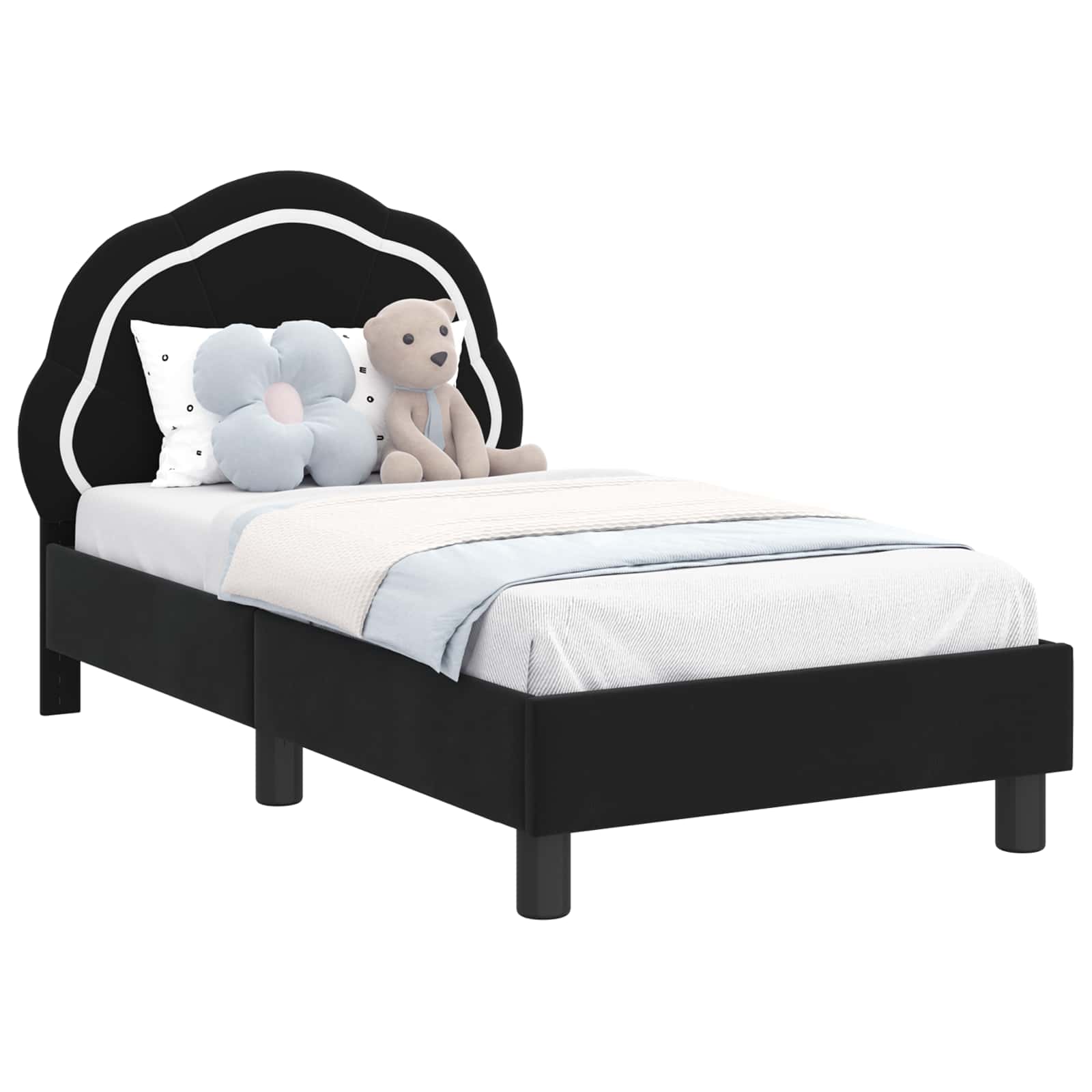 Struttura letto per bambini con testata Nero 70 x 140 cm | homemem39