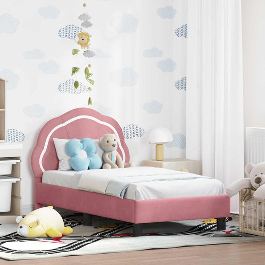 Struttura letto per bambini con testata Rosa 70 x 140 cm | homemem39
