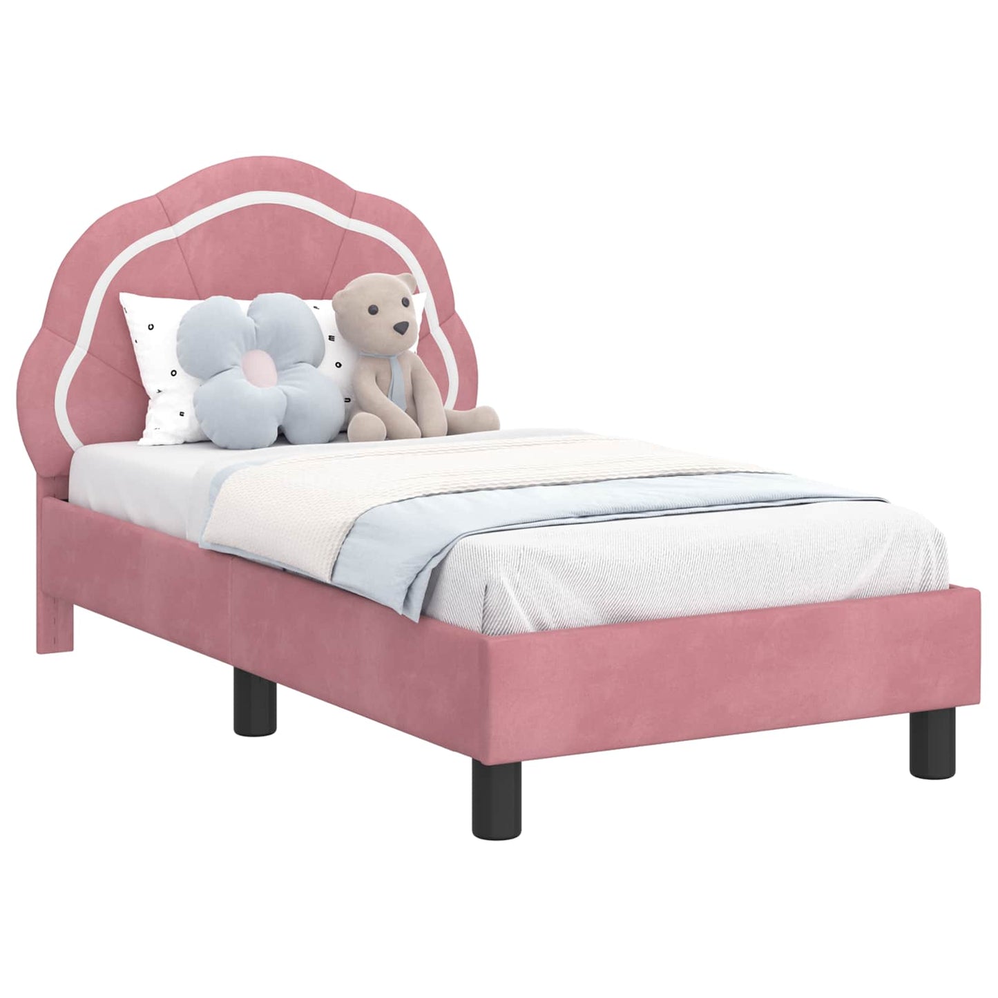 Struttura letto per bambini con testata Rosa 70 x 140 cm | homemem39