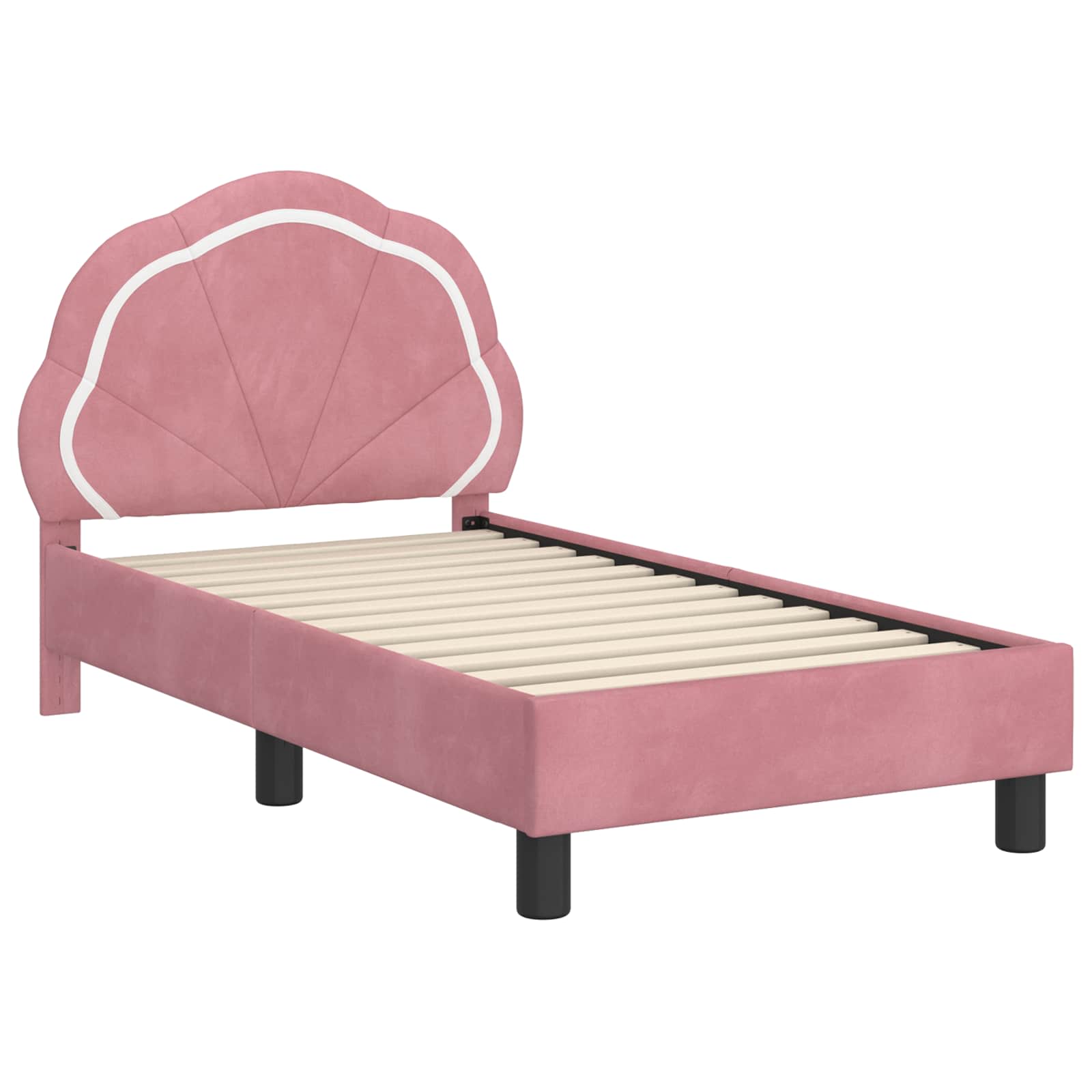 Struttura letto per bambini con testata Rosa 70 x 140 cm | homemem39
