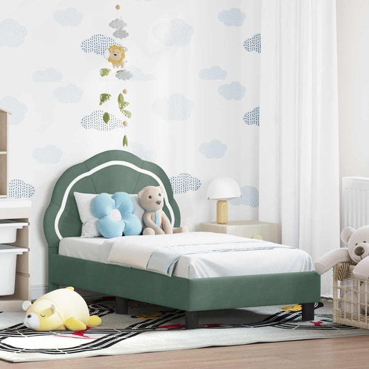 Struttura letto per bambini con testata Verde Mare 70 x 140 cm | homemem39