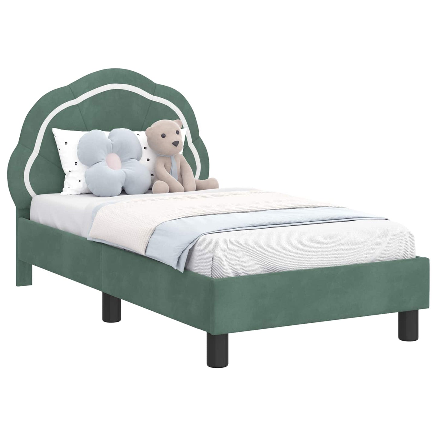 Struttura letto per bambini con testata Verde Mare 70 x 140 cm | homemem39