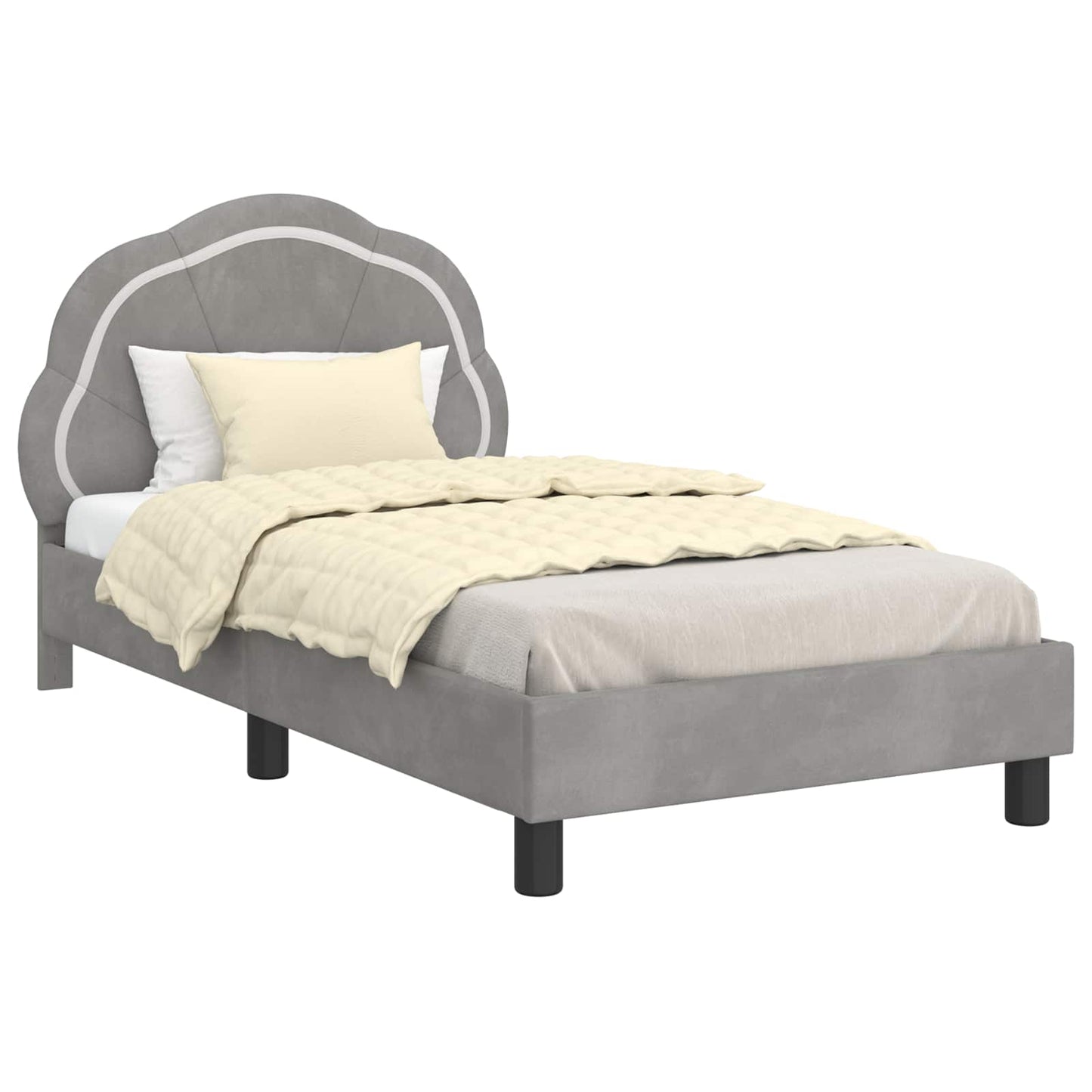 Struttura letto bambini con testata Grigio Chiaro 80 x 160 cm | homemem39