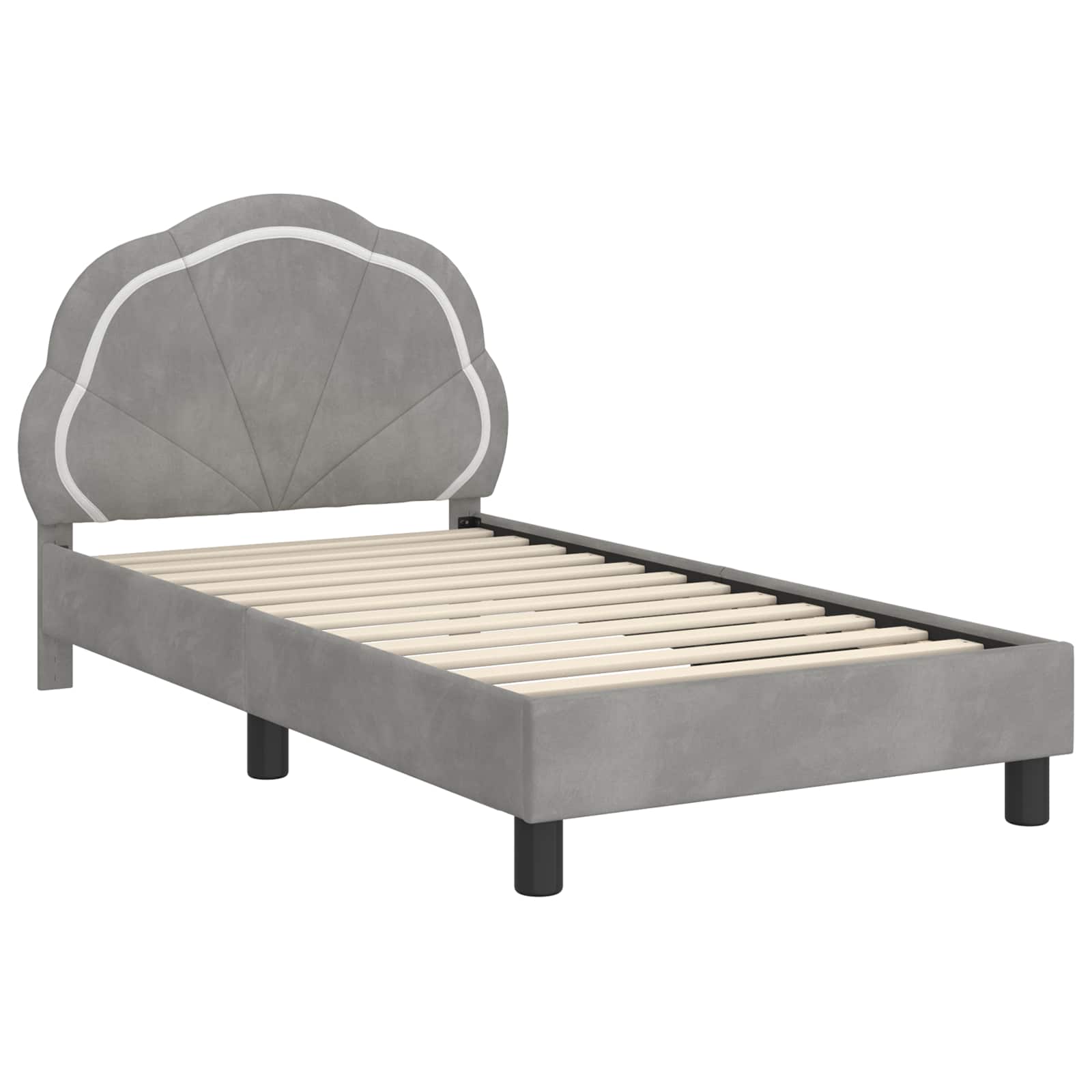 Struttura letto bambini con testata Grigio Chiaro 80 x 160 cm | homemem39