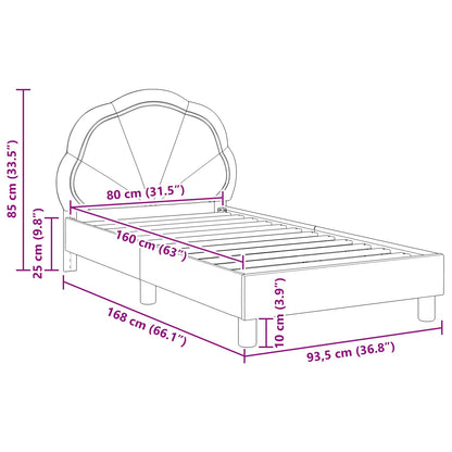 Struttura letto bambini con testata Grigio Scuro 80 x 160 cm | homemem39