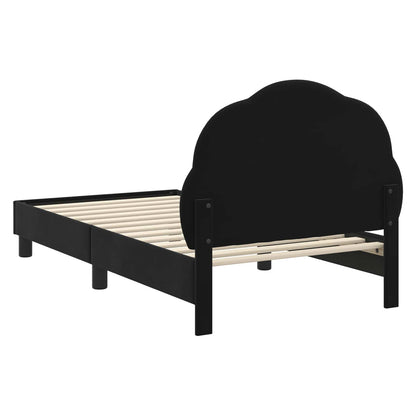 Struttura letto bambini con testata Nero 80 x 160 cm Velluto | homemem39