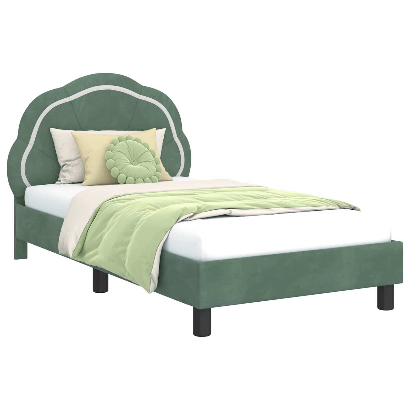 Struttura letto bambini con testata Verde Mare 80 x 160 cm | homemem39