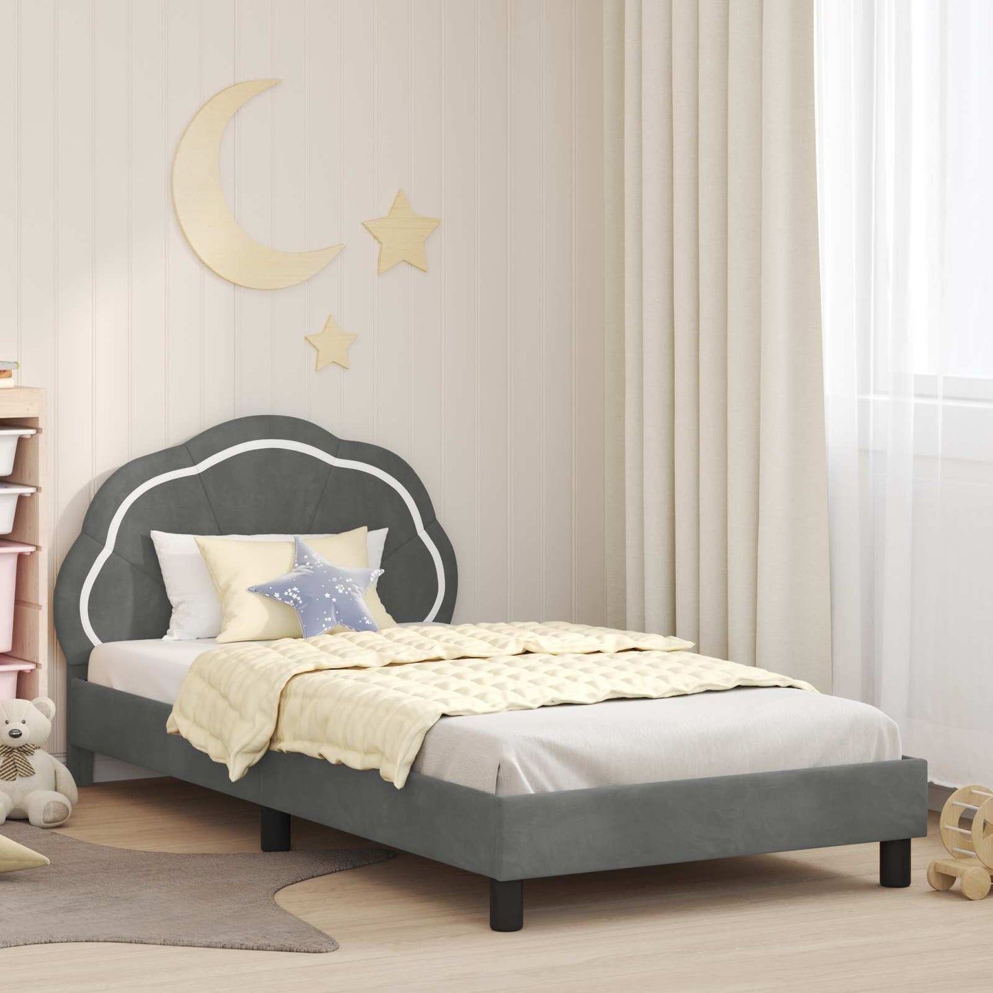 Struttura letto bambini con testata Grigio Scuro 80 x 200 cm | homemem39