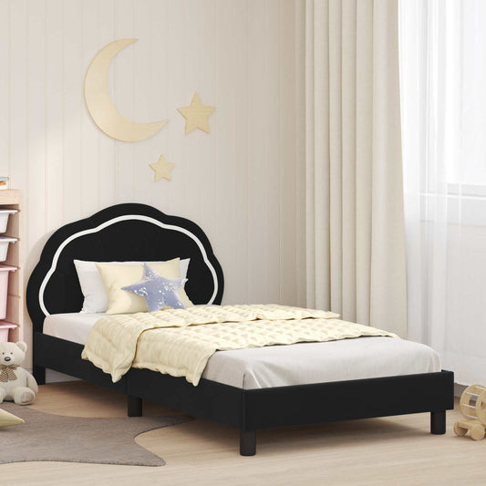 Struttura letto bambini con testata Nero 80 x 200 cm Velluto | homemem39