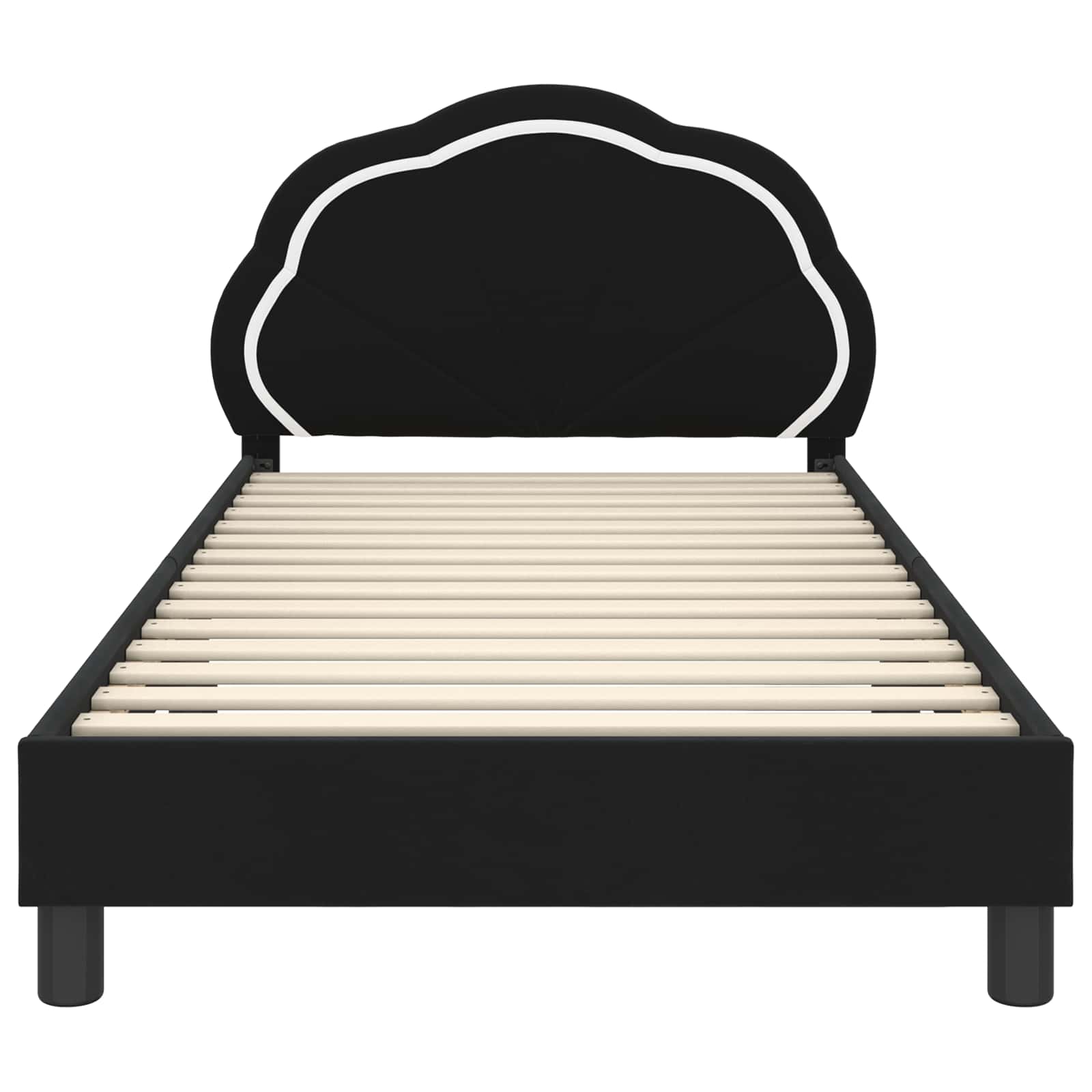 Struttura letto bambini con testata Nero 80 x 200 cm Velluto | homemem39