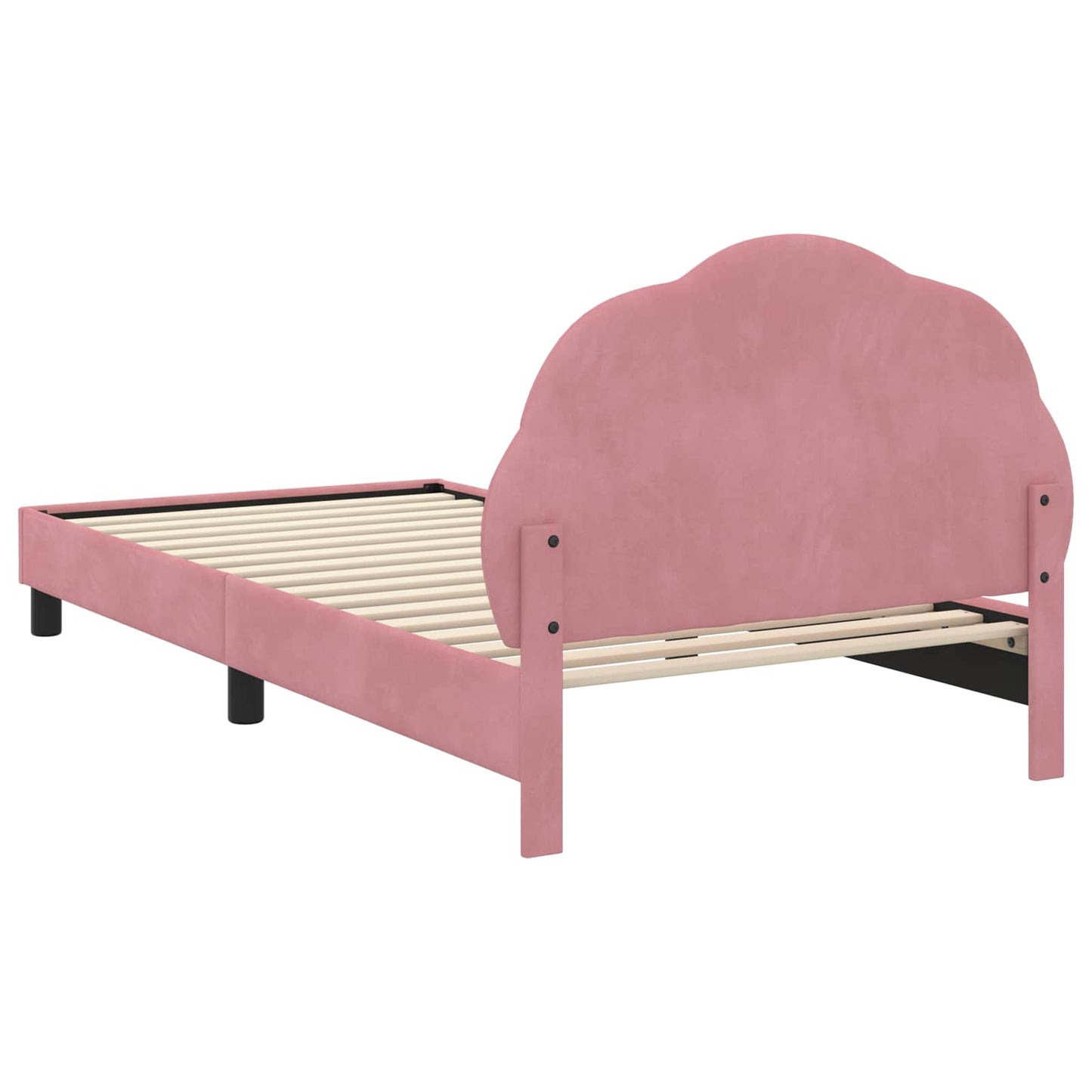 Struttura letto bambini con testata Rosa 80 x 200 cm Velluto | homemem39