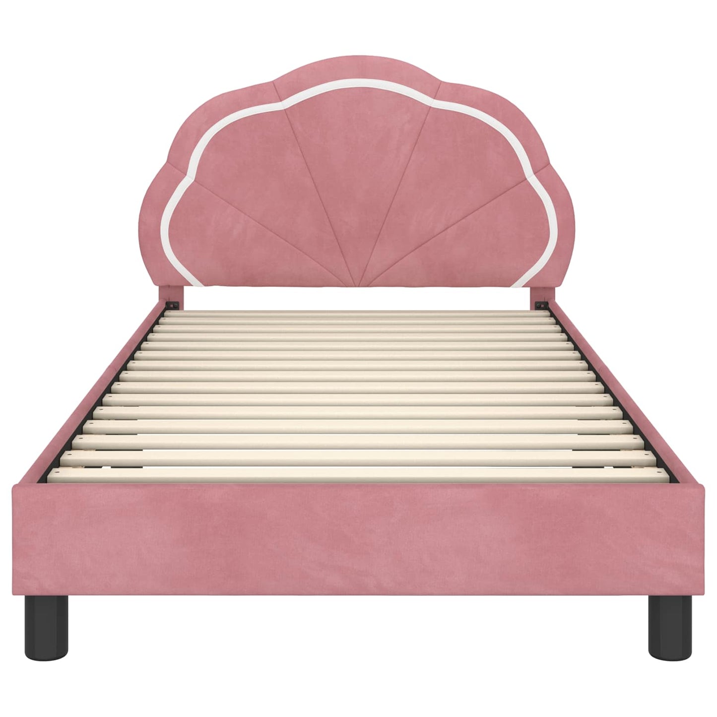 Struttura letto bambini con testata Rosa 80 x 200 cm Velluto | homemem39