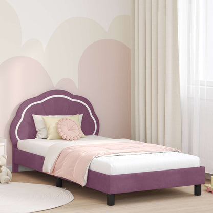Struttura letto bambini con testata Viola 80 x 200 cm Velluto