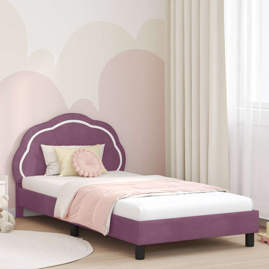 Struttura letto bambini con testata Viola 80 x 200 cm Velluto