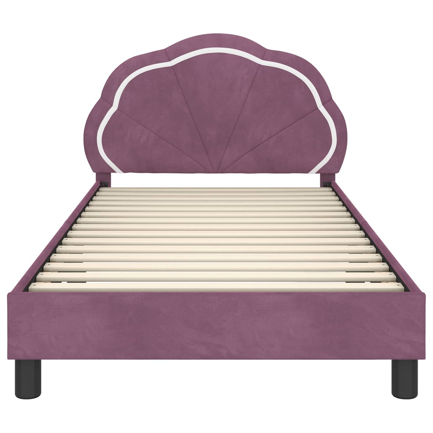 Struttura letto bambini con testata Viola 80 x 200 cm Velluto | homemem39