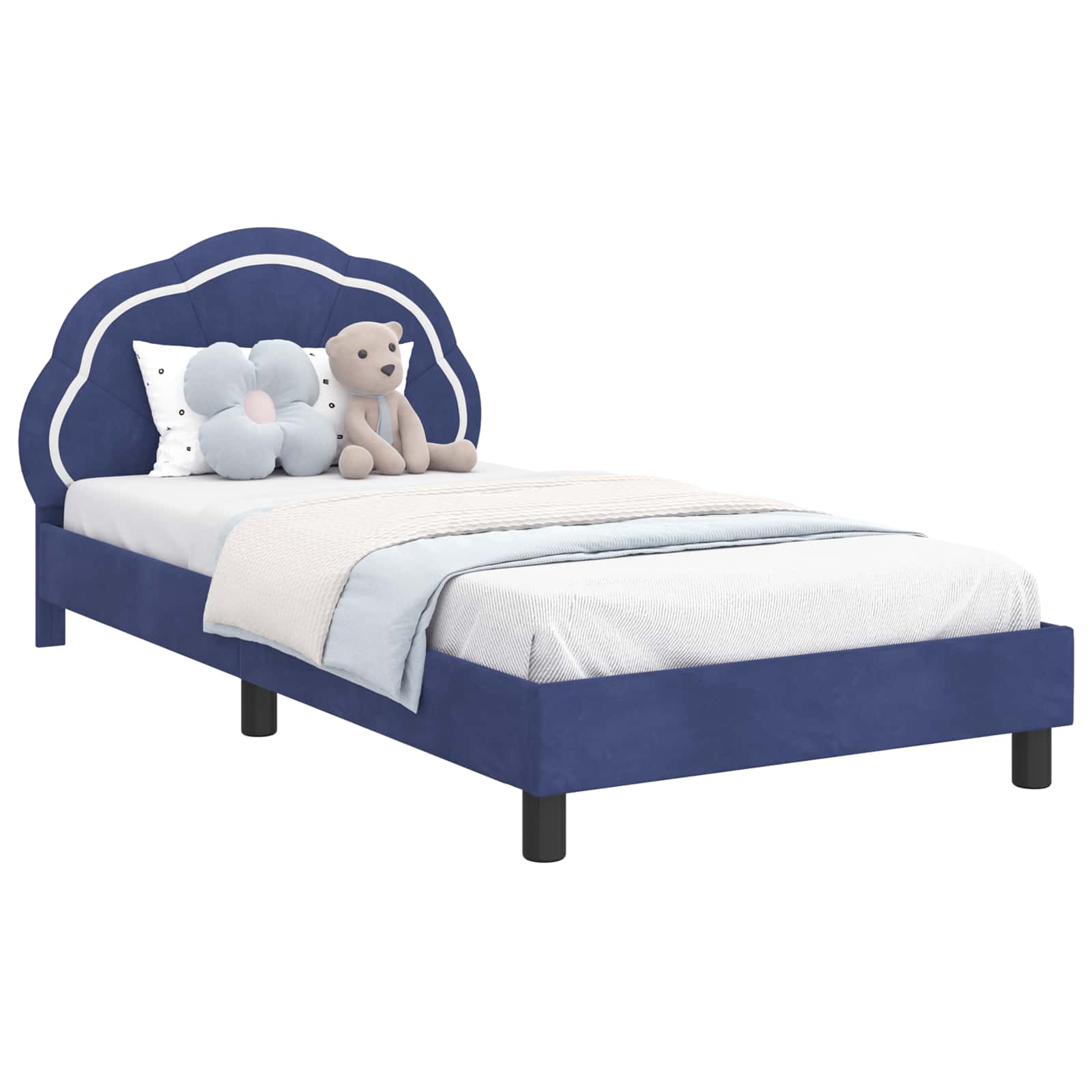 Struttura letto bambini con testata Blu Polizia 80 x 200 cm | homemem39