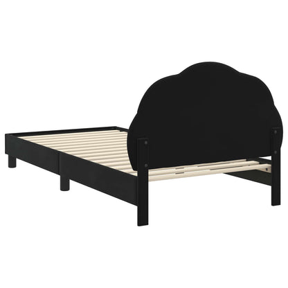 Struttura letto bambini con testata Nero 90 x 190 cm Velluto | homemem39
