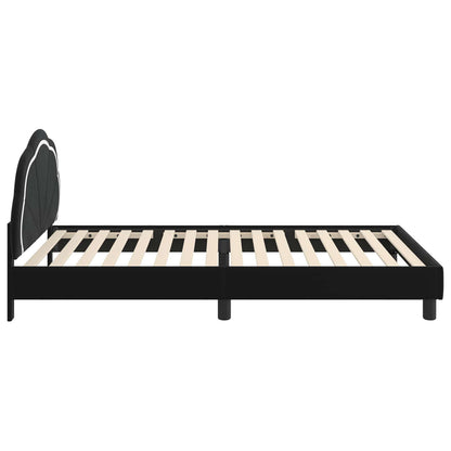 Struttura letto bambini con testata Nero 90 x 190 cm Velluto | homemem39