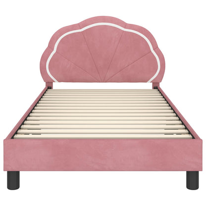 Struttura letto bambini con testata Rosa 90 x 190 cm Velluto | homemem39