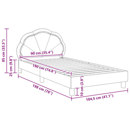 Struttura letto bambini con testata Rosa 90 x 190 cm Velluto | homemem39