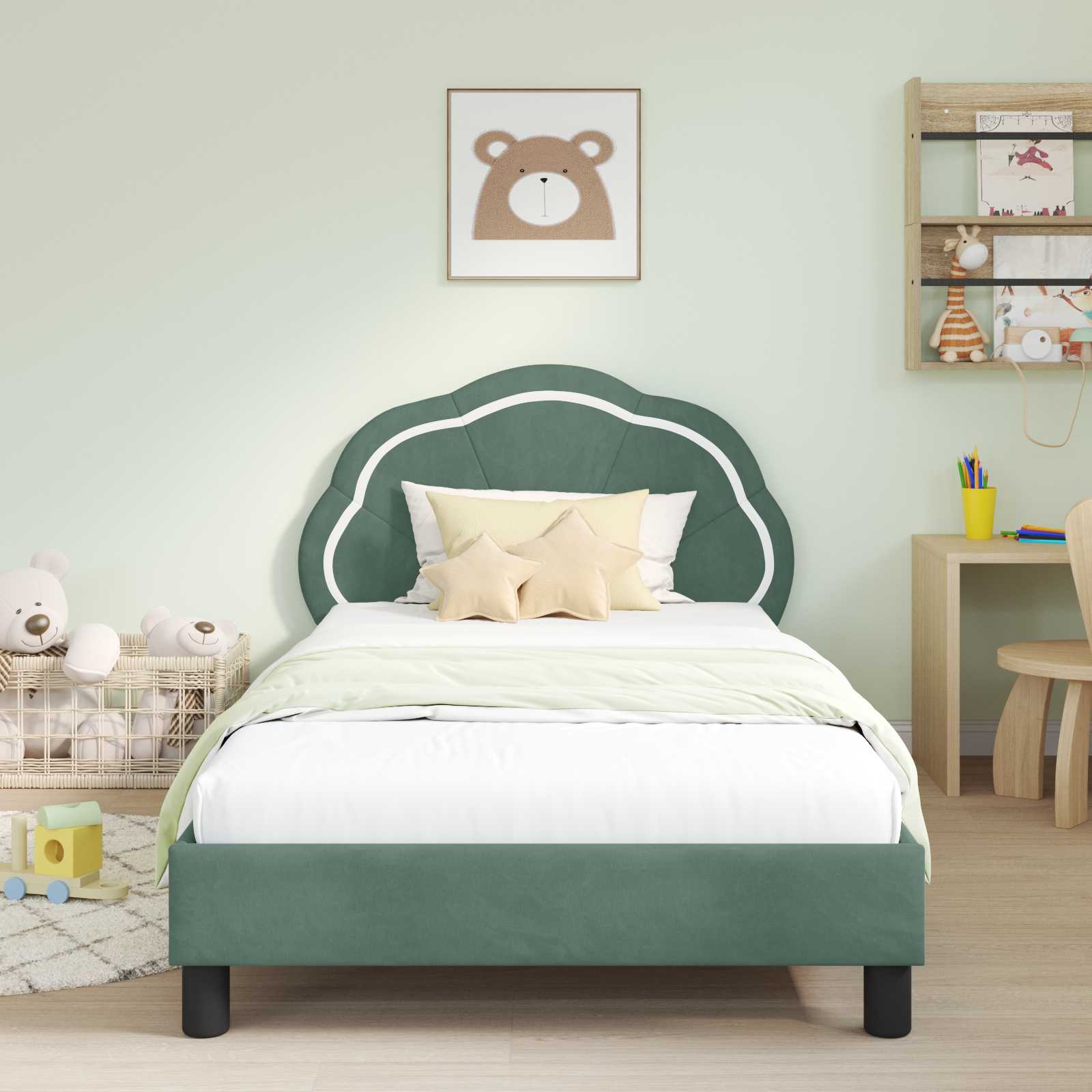 Struttura letto bambini con testata Verde Mare 90 x 190 cm | homemem39