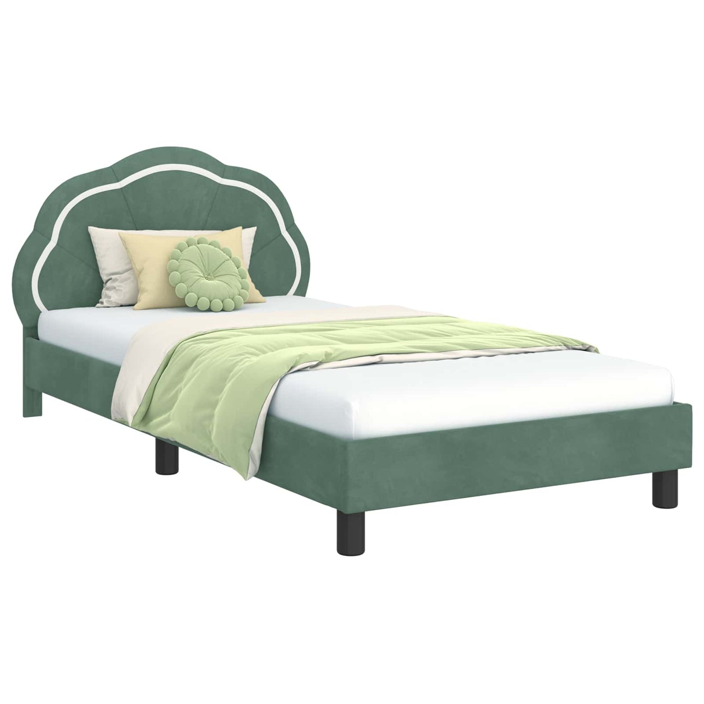 Struttura letto bambini con testata Verde Mare 90 x 190 cm | homemem39